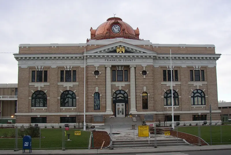 The Franklin County Courthouse in Pasco with its copper dome